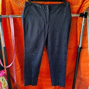Women's Navy Textured Ankle Pants